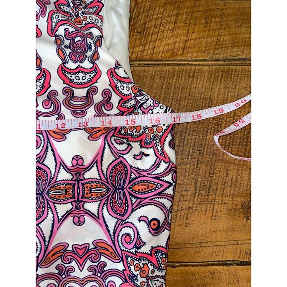 Womens‎ Vince Camuto Sleeveless Paisley Pink Stretchy Knee Length Dress Size 6 - Picture 8 of 10
